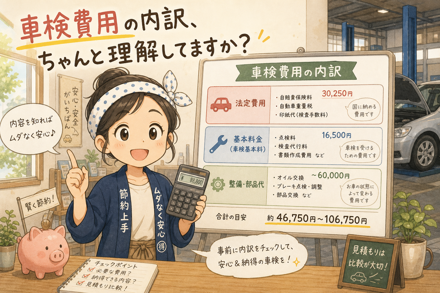 車検費用の内訳、ちゃんと理解してますか？