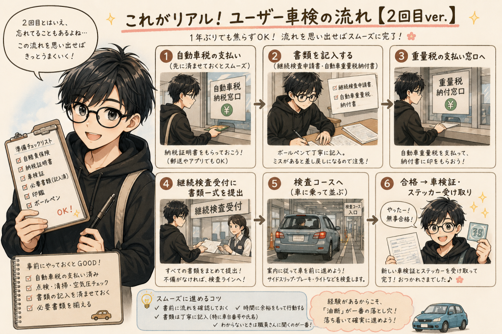 ユーザー車検当日のベストな流れ【2回目の反省版】