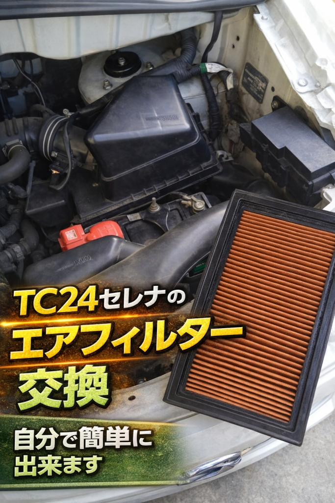 CBA-TC24セレナ エアフィルター交換