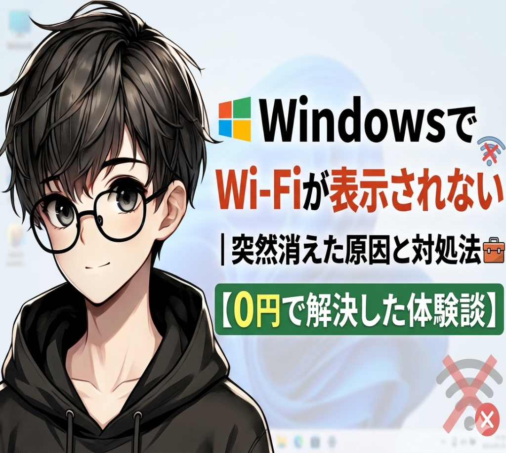 WindowsでWi-Fiが表示されない😨突然消えた原因と対処法【0円で解決した体験談】