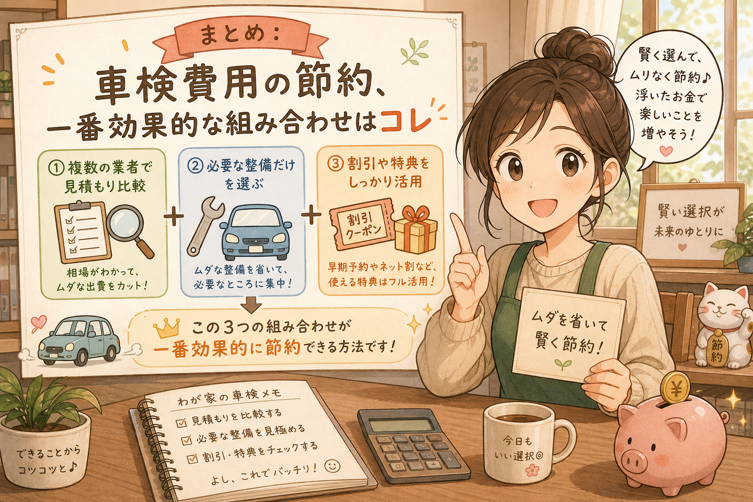 まとめ：車検費用の節約、一番効果的な組み合わせはコレ
