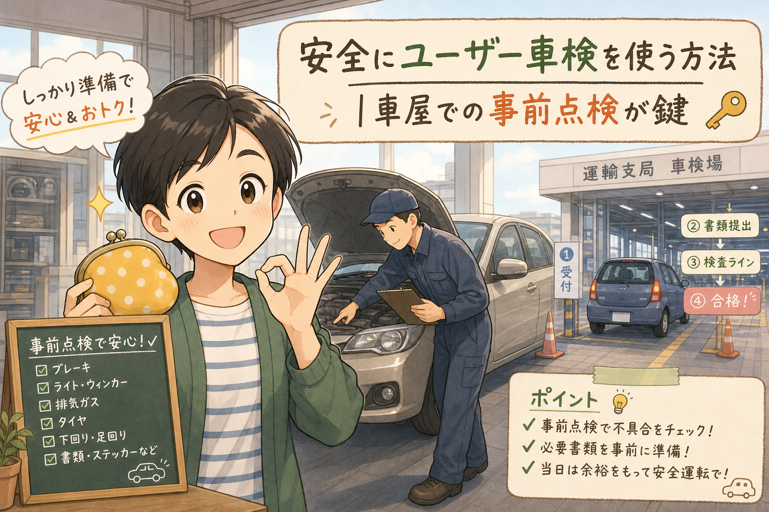 安全にユーザー車検を使う方法｜車屋での事前点検が鍵