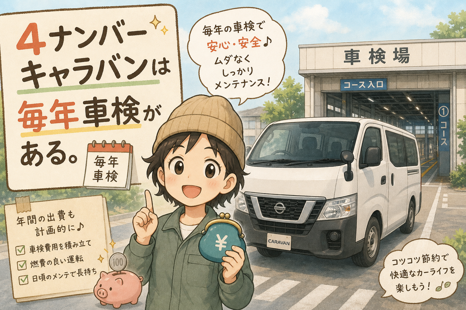 4ナンバー(キャラバン)は毎年車検がある