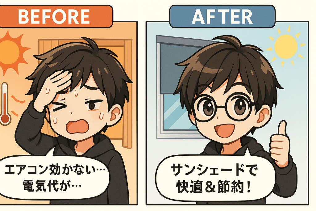 サンシェードを取り付けたらほんとに効果はあるの？